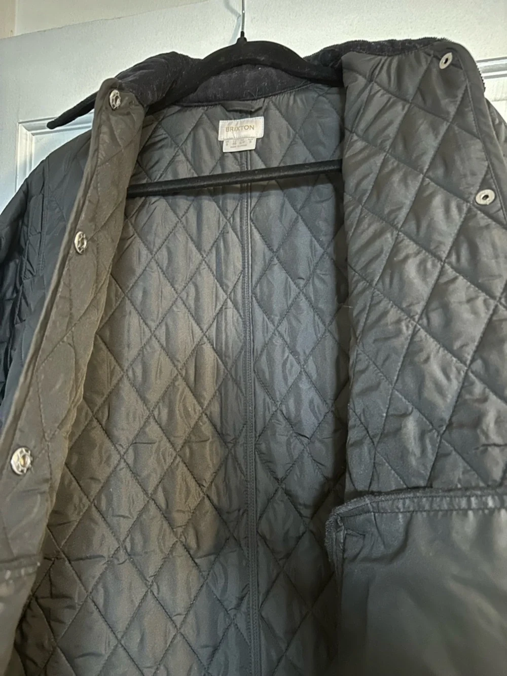 Brixton Women’s Cass Jacket Black Quilted Snap-Front Barn Style Size Small - Picture 5 of 9